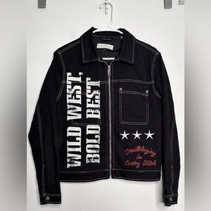 PacSun men’s Wild West Black Denim Jacket. Size XS